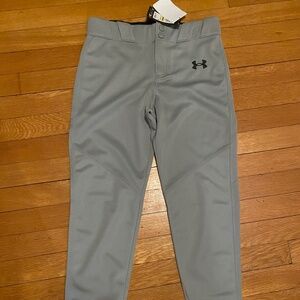 Under Armour Youth Tapered Fit Gray Baseball Pants - Size Youth Medium - NWT